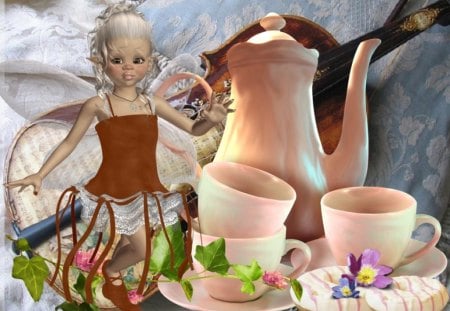 Tee Fairy - food, fairy, tee, teacup