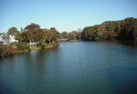 Spring lake - park, fall, lake, oct