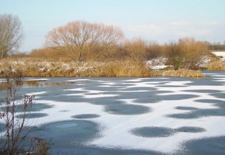 A COOL WINTERS DAY - ice, water, lake, snow