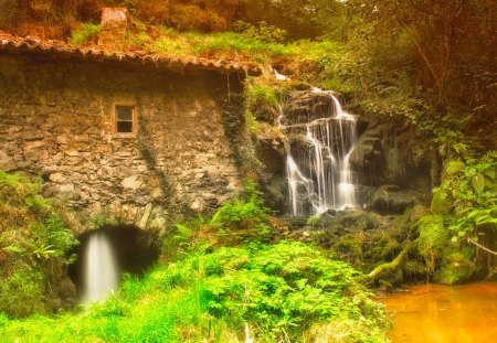 Mill - house, trees, water, beautiful, mill, landscape, peacefull, forest, reflection, autumn, hdr