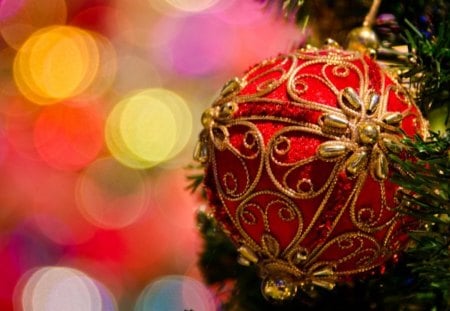 MERRY HOLIDAYS♥ - winter, forever, ball, ornament, holidays, love, merry, christmas, red, lights