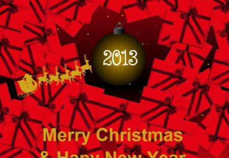 New Year 2013 - snow, 2013, merry christmas, happy new year