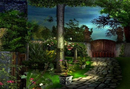 Back Yard Garden - fantasy, yard, country, kid safe