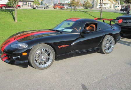 1996 Dodge Viper - black, tires, red, green, photography, grass, Dodge