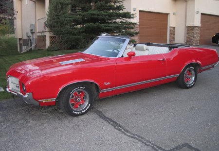 1972 Oldsmobile Cutlass - Oldsmobile, black, white, tires, red, photography