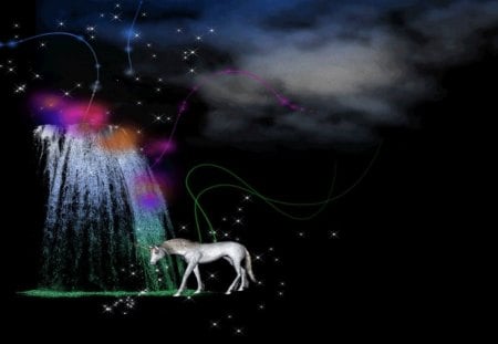 Fantasy Waterfall - waterfall, fantasy, kid safe, unicorn