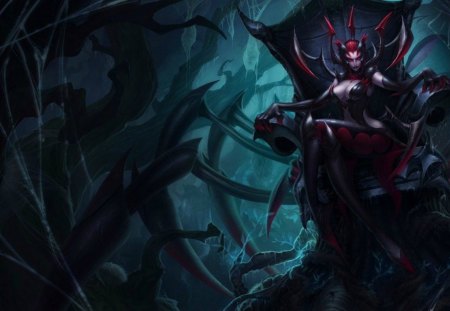 Elise - web, spider, throne, league of legends, queen, elise