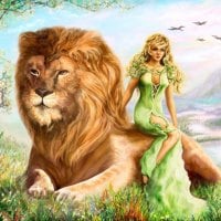 GIRL & LION