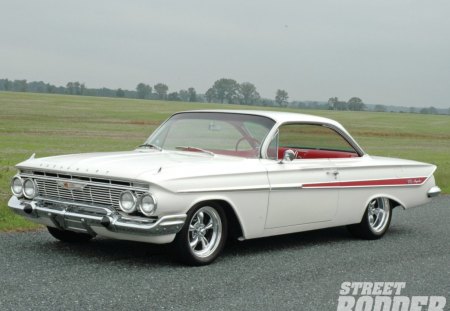 1961 Chevy Impala - white, bowtie, classic, gm