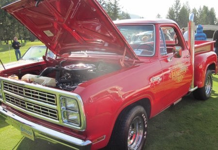 1978 Dodge Red Express Truck - headlights, black, photography, truck, dodge, tires