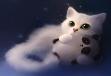 Cute Kitten - white, beauty, art, cat, kitty, design, cute