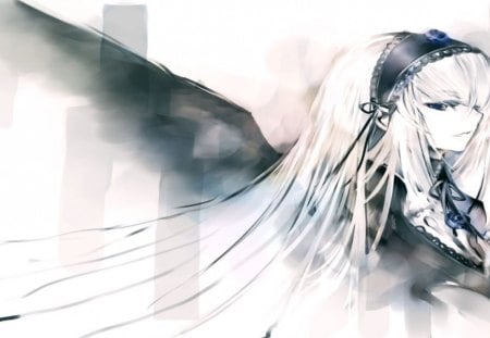 Angel Rozen Maiden - black, white, angel, woman