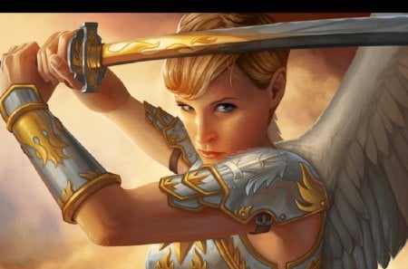 Angel Warrior - warrior, cg, fantasy, angel