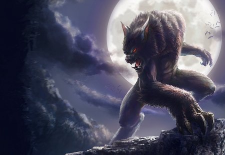 On the Moonlight... - werewolf, fantasy, dark, moonlight