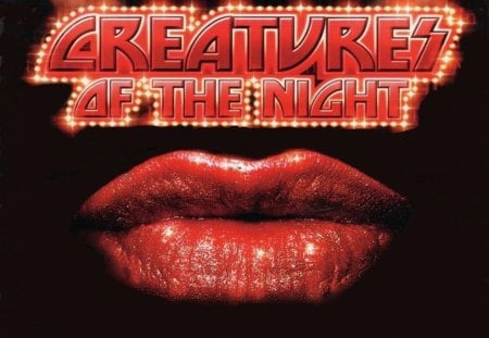 CREATURES OF THE NIGHT - mouth, black, lips, red