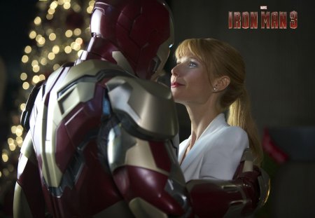 Iron Man with Pepper - iron man, tony stark, ironman, iron man 3, marvel