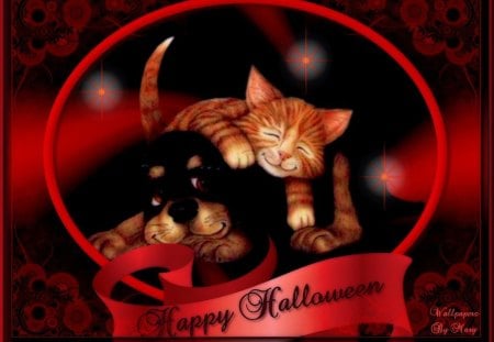 Sweet Halloween - dogs, autumn, cats, halloween, holidays