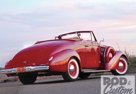 1937 Buick Century Convetible - buick, red, classic, whitewalls