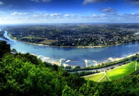 RIVER VIEW - river, trees, povtrot, view, city