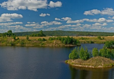 wide river - lake, blue, river