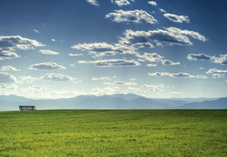 Beautiful Sky - relax, clouds, nature, blue, beautiful, green, sun, sky