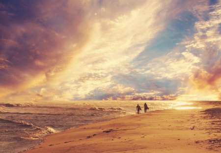 Beautiful Beach - nature, sky, beach, beautiful, blue, sunset