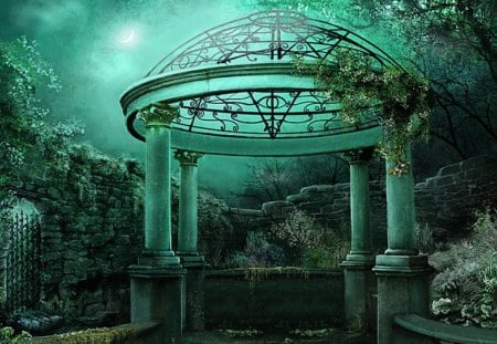 Old Eery Gazebo - eery, dark, kid safe, gazebo