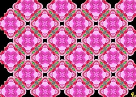 pink flowers - diamonds, flowers, 22657, pink