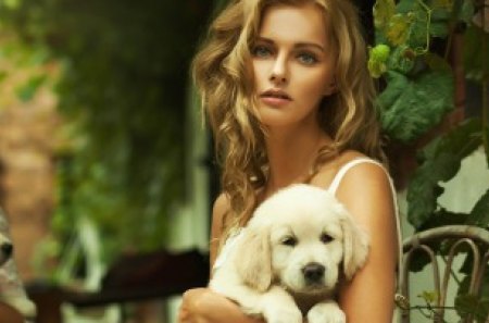 Blonde with Pup