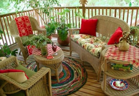 great wicker on a pretty porch