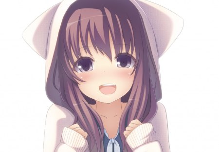 Anime - anime, long hair, blush, smile