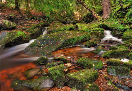 Country park - pretty, trees, water, beautiful, stream, forest, lovely, colorful, nature, waterfall, nice, country, park