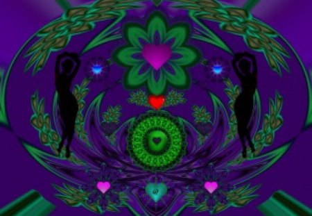 In a Garden of Love - fractal, abstract, collage, 3d, eye candy