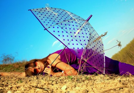 *** Purple dreams *** - kobiety, ludzie, parasol, suknia