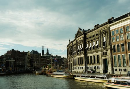 Rokin Amsterdam - rokin, water, boats, amsterdam