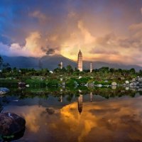 temple garden in yunnan china