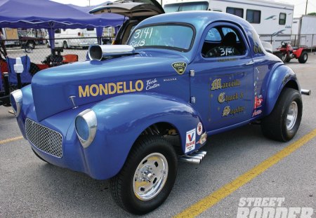 Blue Willys - gasser, ford, classic, racer