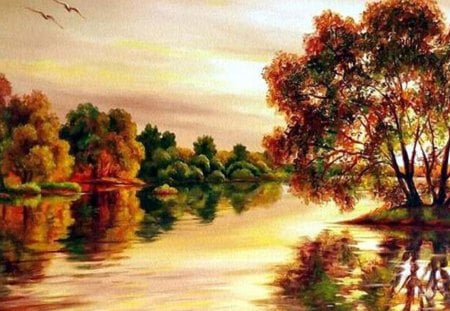 E.Samarskaya. Landscape - painting, autumn, art, landscape, forest, e samarskaya