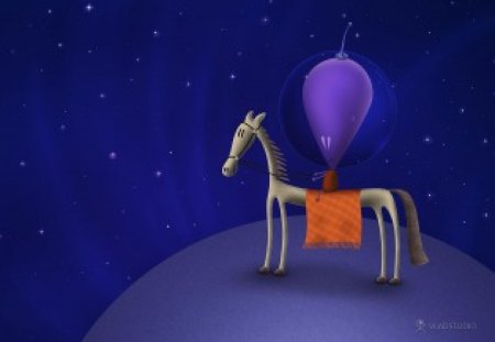 Horse Rider - alien, horse, planet, space