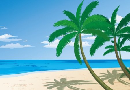 Summer beach - palms, beach