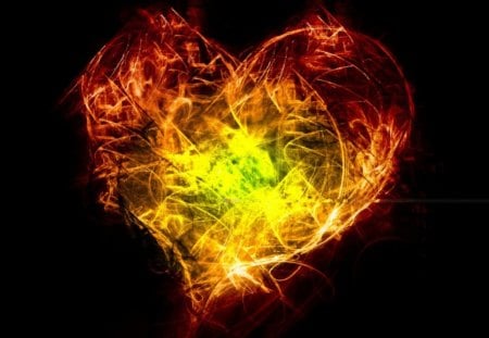 Fire heart - love, hearts