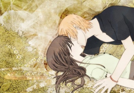 sweet kiss - fruits basket, kyo, tohru, anime, manga