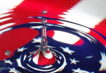 American Droplet - abstract, 3d, 4th of july, holiday