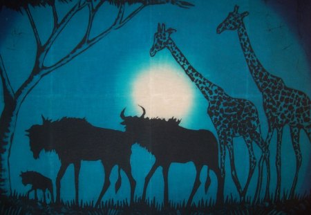 Tansania - tansania, animals, blue, sunset, africa