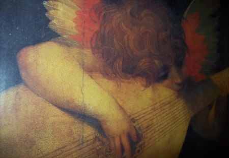 Angel and guitar - guitar, rosso fiorentino, angel, art, musicante