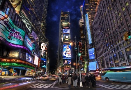 Times Square At Dusk - times, dusk, city, square