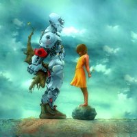 A Robot Offering a Flower