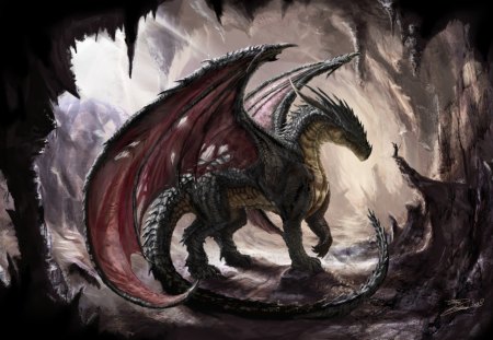 Dragon VS Warrior - battle, fantasy, warrior, dragon