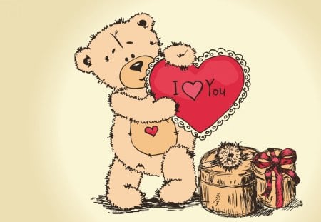 Love teddy - love, bear, teddy, heart