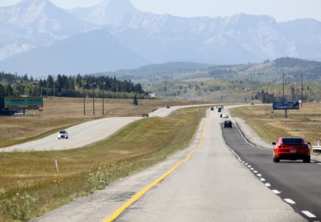 Mountains view 53 - nature, trees, photography, roads, mountains, green cars